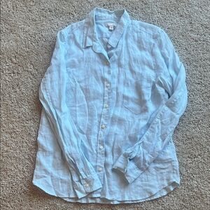 GAP Light Blue Women's Linen Shirt Size Medium